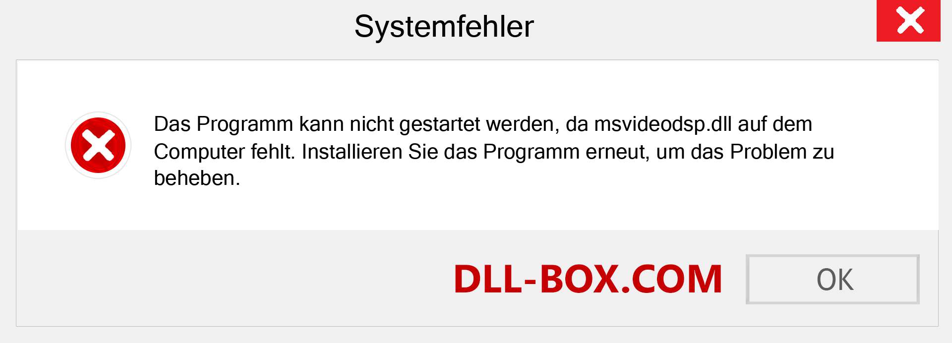 msvideodsp.dll-Datei fehlt?. Download für Windows 7, 8, 10 - Fix msvideodsp dll Missing Error unter Windows, Fotos, Bildern