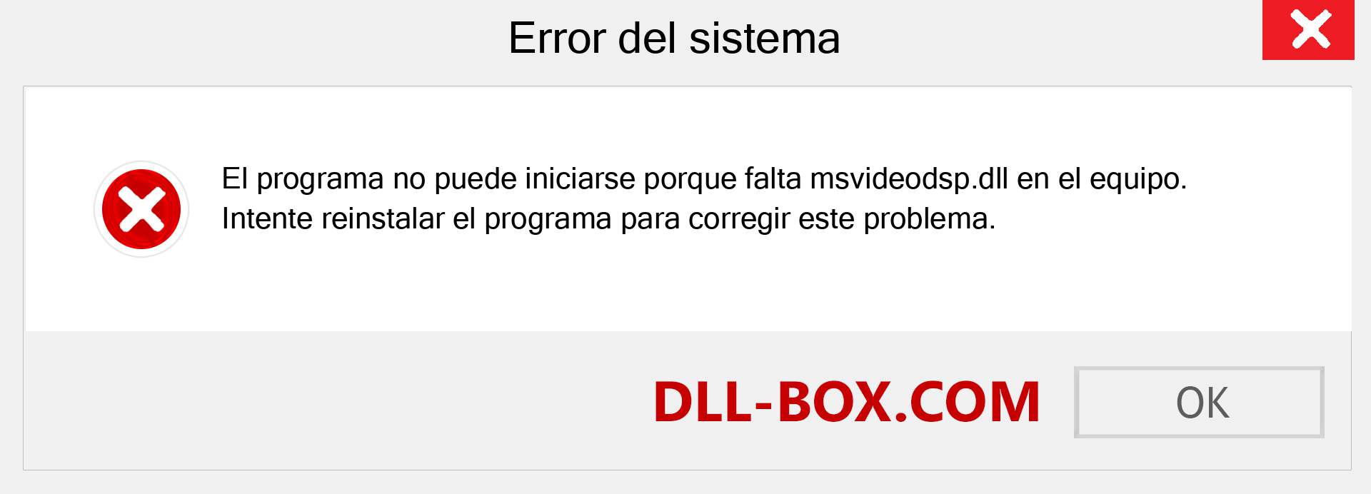 ¿Falta el archivo msvideodsp.dll ?. Descargar para Windows 7, 8, 10 - Corregir msvideodsp dll Missing Error en Windows, fotos, imágenes