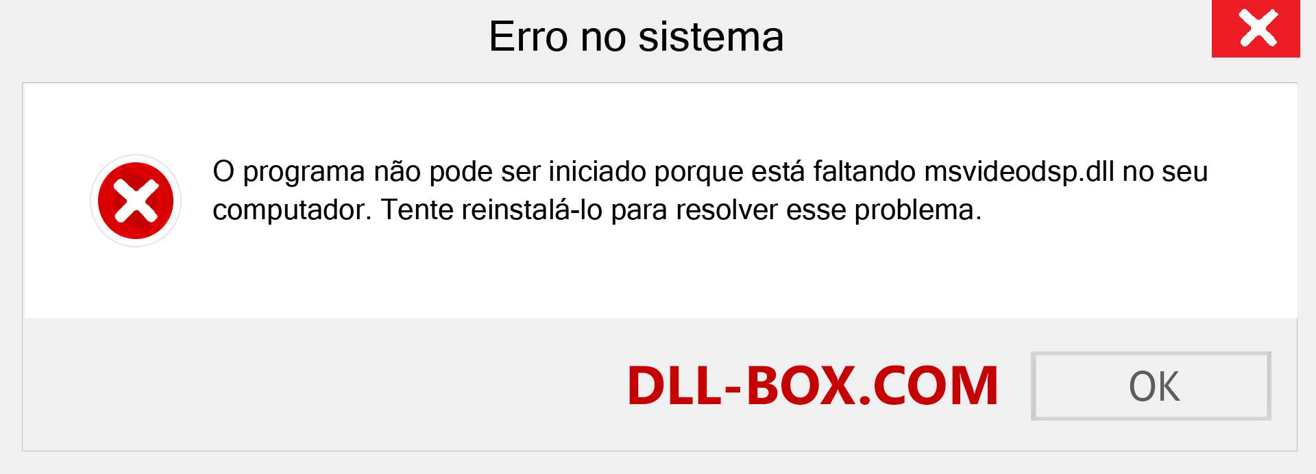 Arquivo msvideodsp.dll ausente ?. Download para Windows 7, 8, 10 - Correção de erro ausente msvideodsp dll no Windows, fotos, imagens